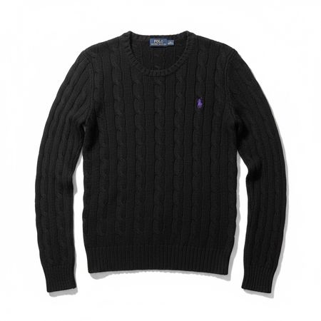 Pull ​‌Ralph Lauren‍ Torsadé ​Noir‍ Col Rond - ​‌XS
